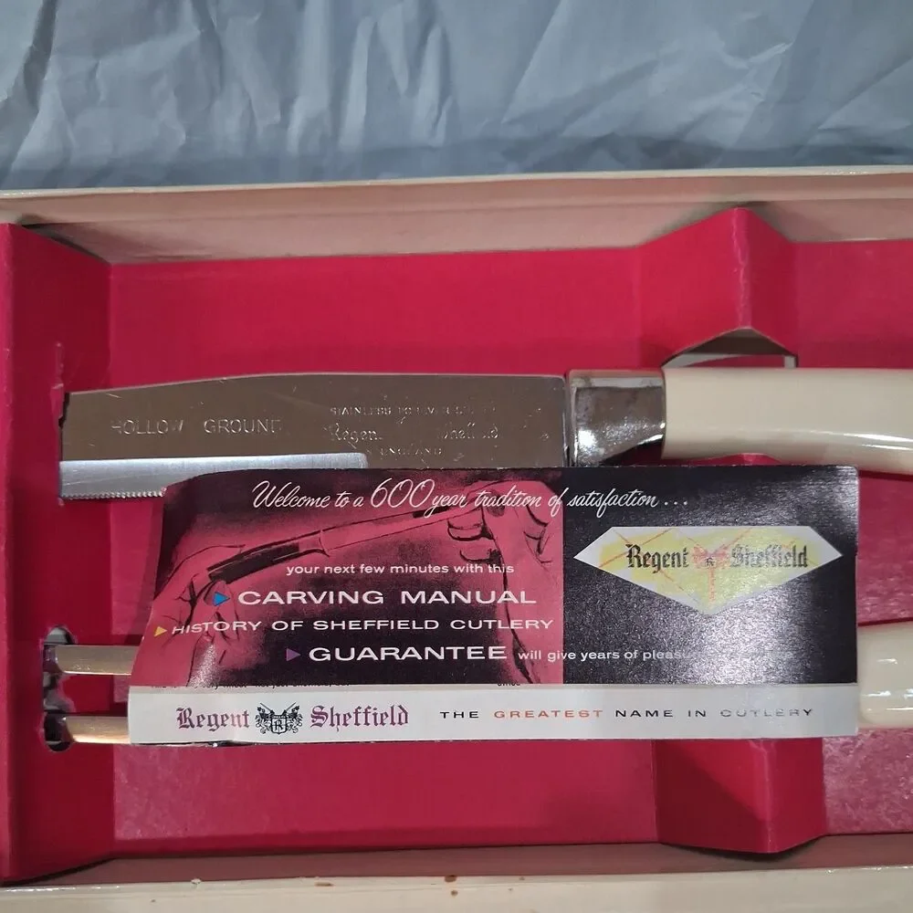 Regent Sheffield Cutlery/Carving Set Forever Sharp England Stainless Steel MCM